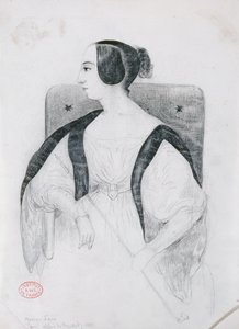 George Sand (1804-76) Sittende i en lenestol, 1833